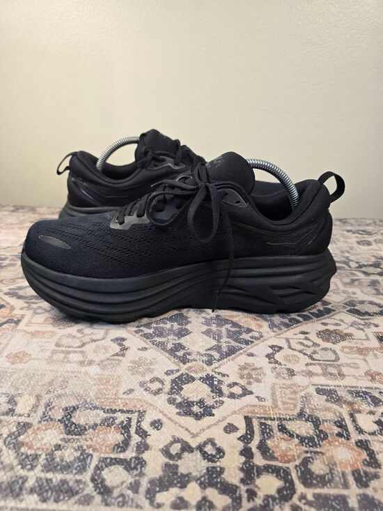 Size 9.5 4E - Hoka One One Bondi 8 Triple Black Men\'s Running Shoes X-Wide main image 5